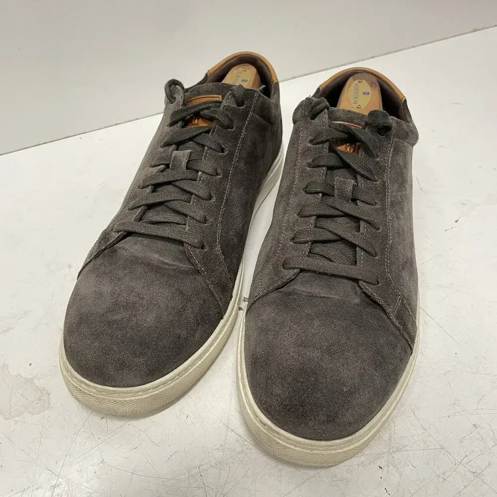 Allen Edmonds Men’s Suede Sneakers Size 12 D Courtside Design Dark Grey